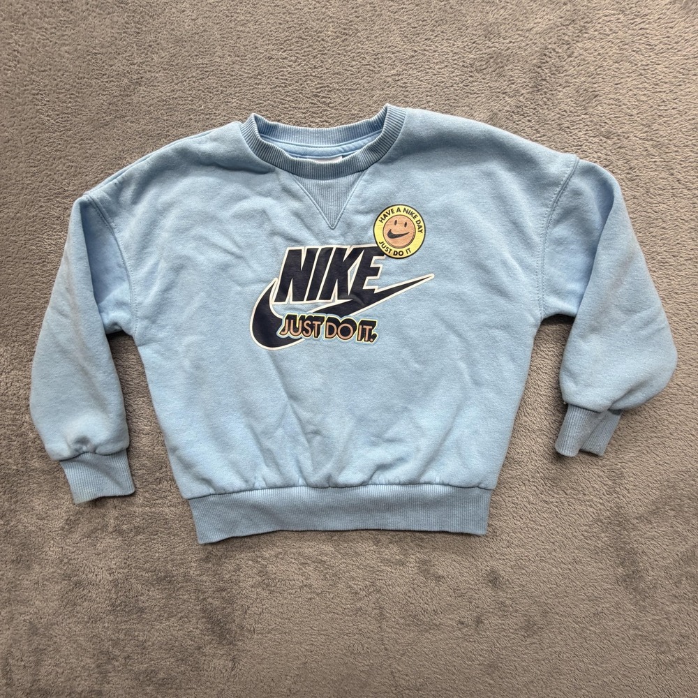 Nike Sweatshirt Youth 4 Blue Fleece Pullover Have A Nike Day Just Do It Graphic